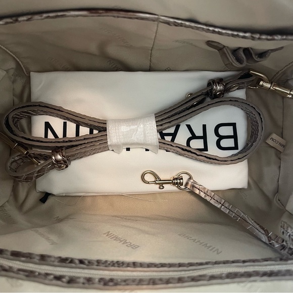 Brahmin Stacy Satchel Silver Lining Melbourne Leather - Picture 5 of 7